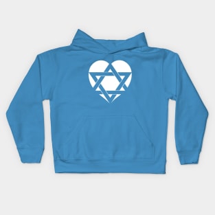 Israel - Star of David Heart Kids Hoodie